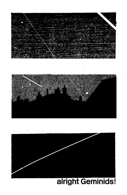small hours
big time 

night shift
counting meteors

boom - another
alright Geminids! 
