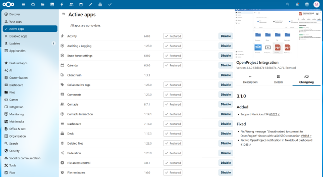 The OpenProject Nextcloud integration app was released today in versions 3.1.0 and 2.11.3.